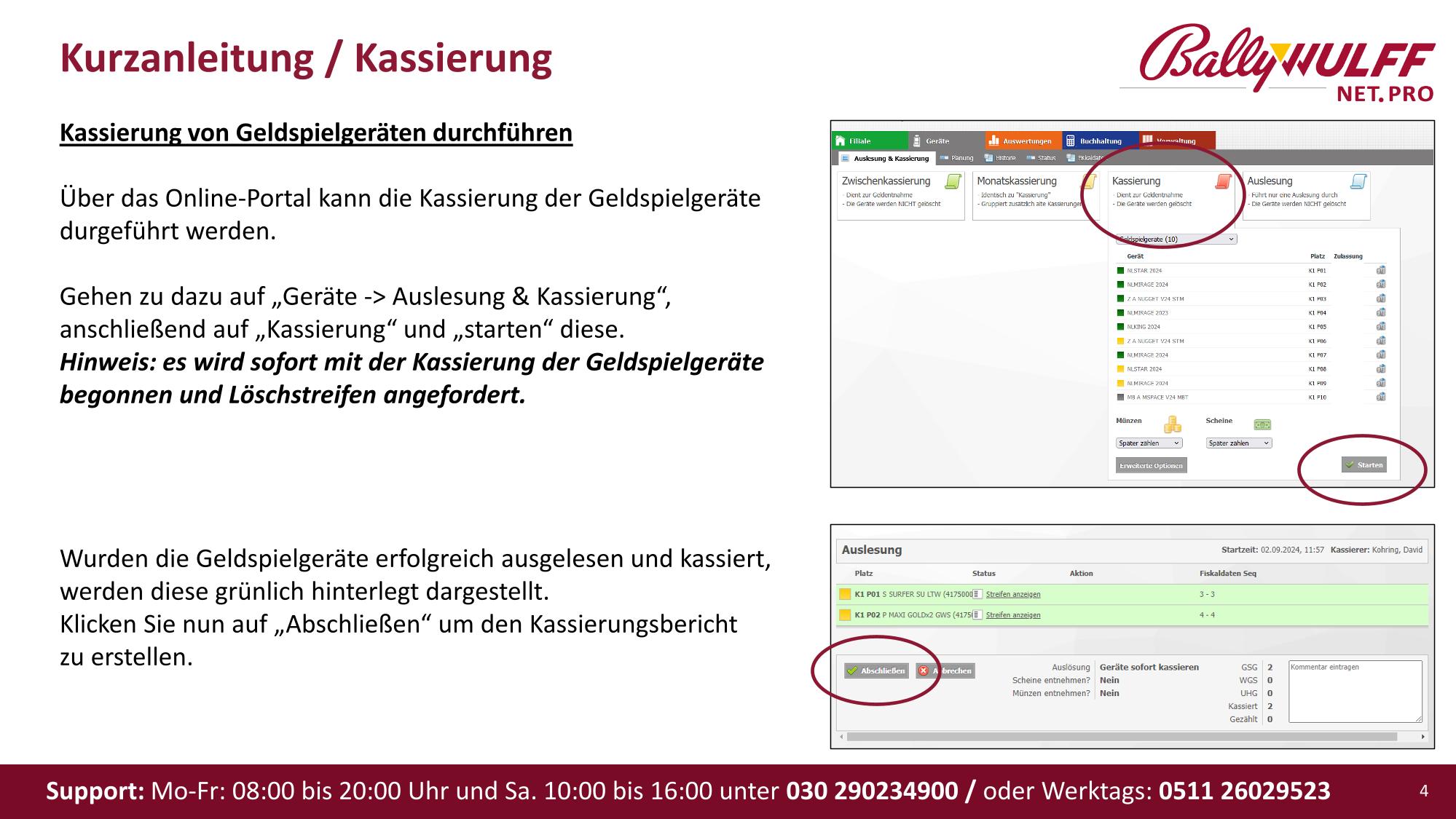 Kurzanleitung Terminal - Kassierung starten